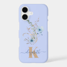 buquê de flores em aquarela azul empoeirado rústic