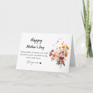 Buquê de Flores para o Dia das Mães com Cartão de