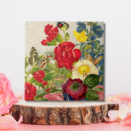 Buquê de Flores Vintage com Borboletas Pequeno