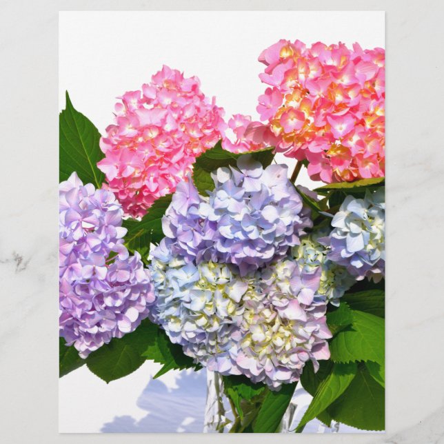 Buquê de hidrangea floral azul-púrpura, Elegante (Frente)