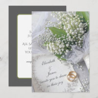 Buquê de Lírio-do-Vale no Convite de Casamento