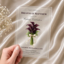 Buquê de Noiva de Lírio Calla Borgonha com Fita de