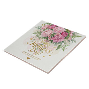 Buquê de Peônia Rosa Elegante Cartão Feliz Dia das