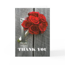 Buquê de Rosas Vermelhas Cartão de Agradecimento