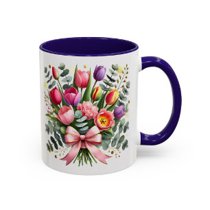 Buquê de Tulipas em Caneca Presente Elegante