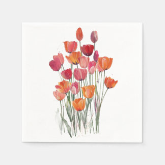 Buquê de tulipas guardanapos