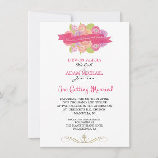 Buquê do Convite para Casamento Ranunculus