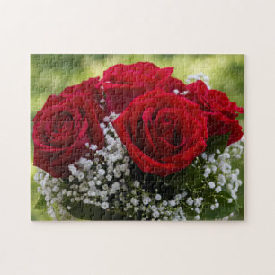 Buquê do quebra-cabeça das rosas vermelhas