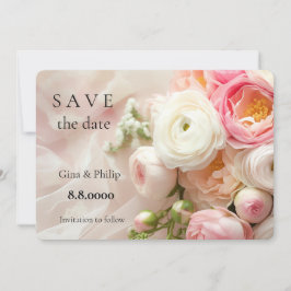 Buquê do ranóculo branco e rosa fechado