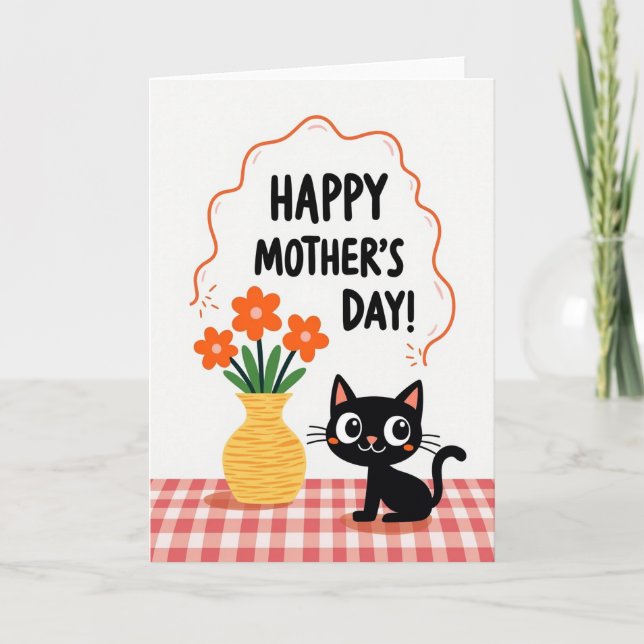 Buquê Doce Do Dia Das Mães Cartão De Gato (Frente)