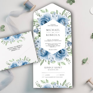 Buquê Floral Azul Empoeirado Moderno para Casament
