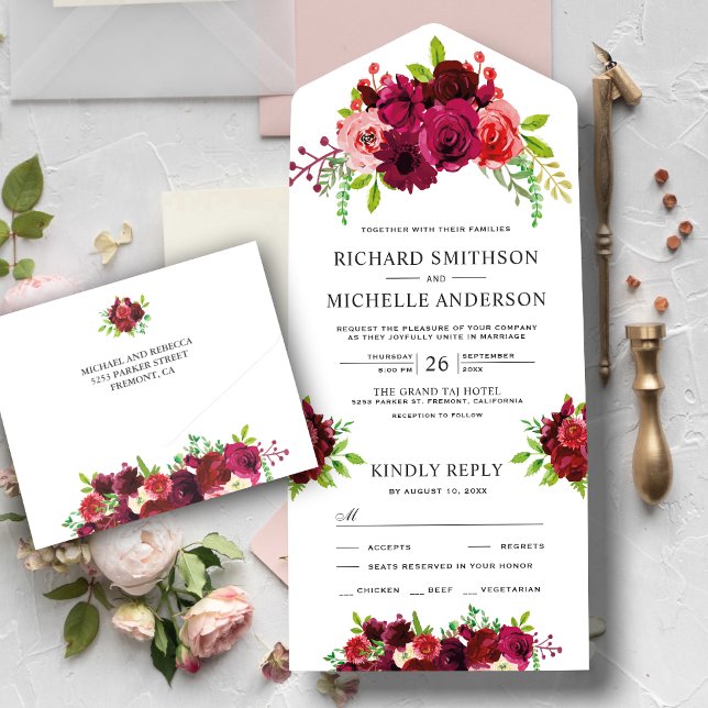 Buquê Floral Burgundy Rústico País Casamento (Criador carregado)