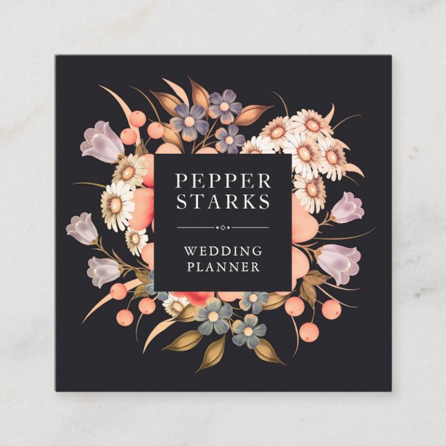 Buquê Floral Colorida e Elegante | CARTÃO DE VISIT (Frente)