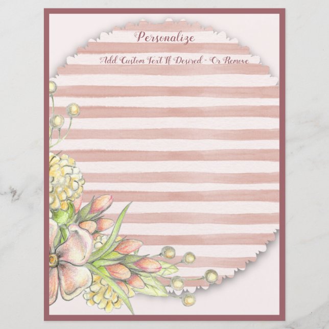 Buquê Floral com Faixa Rosa Chic & Shabby (Frente)