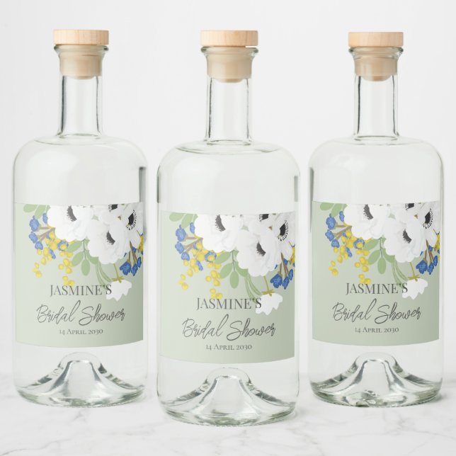 Buquê Floral de Anêmona para Chá de Noiva Primaver (Garrafas)