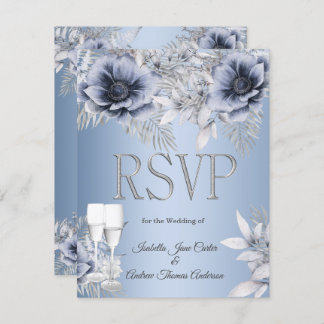 Buquê Floral de Silver Azul de Casamento RSVP Cham