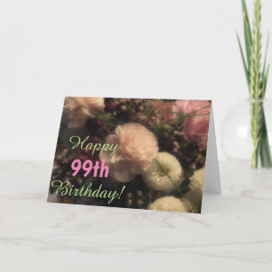 Buquê Floral Feliz 99º Aniversário da Mamãe Cartão