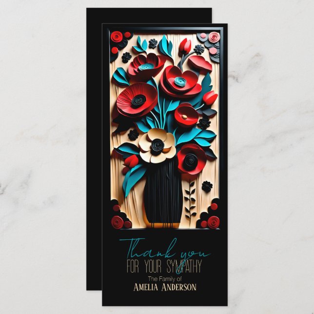 Buquê Floral Folk Art style Sympathy Obrigado C (Frente/Verso)