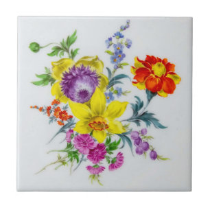 Buquê Floral Gordo Backsplash Azulejo Cerâmico