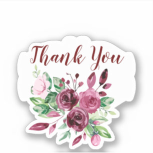 Buquê Floral Microcasamento Obrigado Adesivos