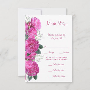 Buquê Floral Romântico Cardápio Casamento RSVP