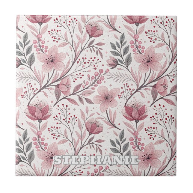 Buquê Floral Rosa com Acentos de Frutas (Frente)