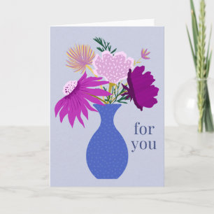 Buquê Floral Roxo Para Você Cartão de Agradeciment