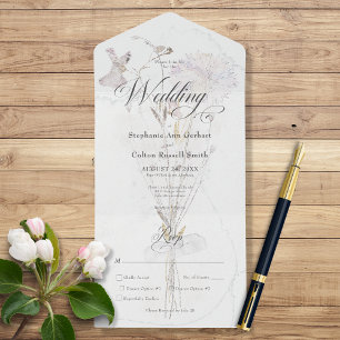 Buquê Mínimo de Watercolor de Flores Selvagens