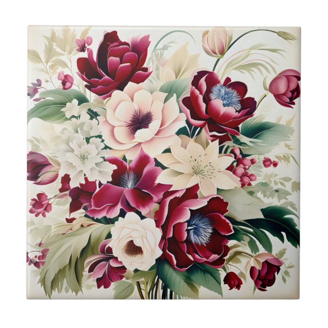 Buquê Moderno De Bloomias E Folhas Verdes (Frente)