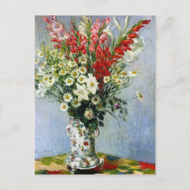 BUQUÊ MONET do cartão postal de Gladiolas (Frente)