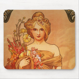 Buquê Mousepad de Alphonse (Alfons) Mucha