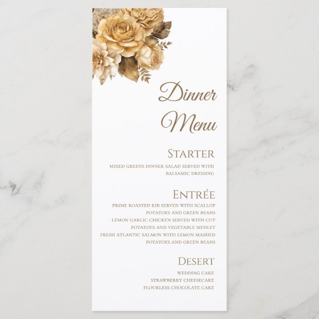 Buquê Neutro Flor-Casamento Branco - Menu (Frente)