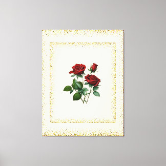 Buquê Rosa vermelha enquadrado com Canvas de ponto