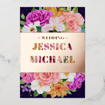 Buquês Ricos Casamento Dourado Rosa Rosa Azul Púrp