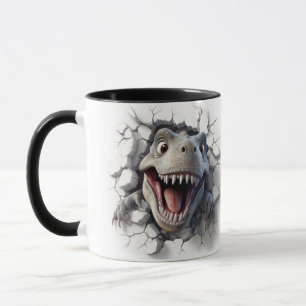 Buraco De Dinossauro Em 3D Em Uma Caneca De Parede