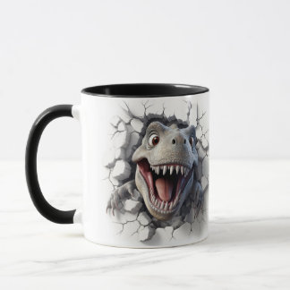 Buraco De Dinossauro Em 3D Em Uma Caneca De Parede
