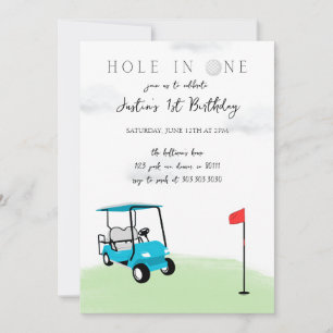 Buraco em um Convite de aniversário de Golfe