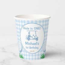 Buraco num monograma do partido de golfe gingham a