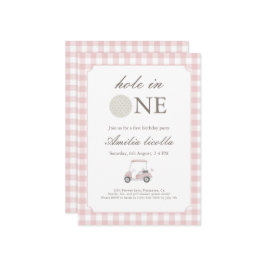 Buraco Rosa em Um Convite de Aniversário de Golfe