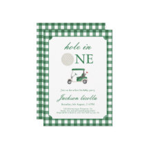 Buraco Verde em Um Convite de Aniversário de Golfe