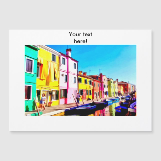 Burano, pintura aquosa de Veneza (Frente)