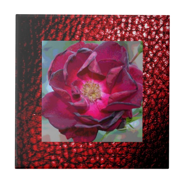 Burgandy - Azulejo Com Flor Burgandy (Frente)