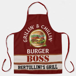 Burger Boss All-Over Impressão Apron