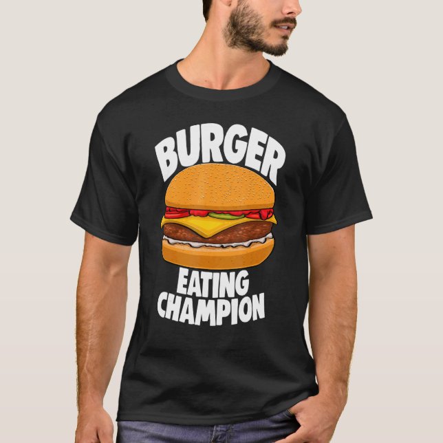 Burger Comendo Campeão Burger Camisetas Mulheres F (Frente)