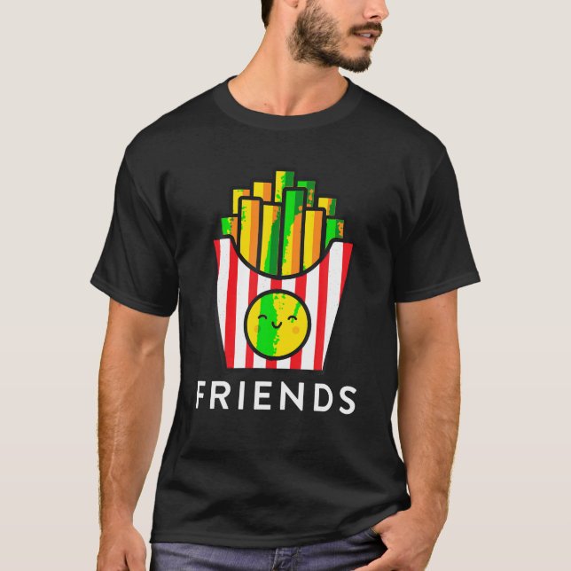 Burger Fries - Camisas Mais Amigas Que Corresponde (Frente)
