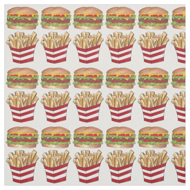 Burger Fry French Fries Fast Comida Tecido (Modelo)