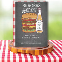 Burgers & Brew Barbecue Convite de Aniversário