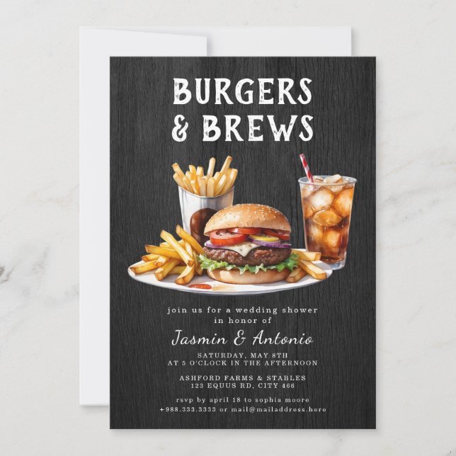 Burgers & Brews Convite (Frente)