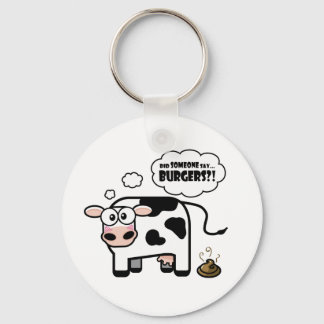 Burgers? Chaveiro de vaca engraçado