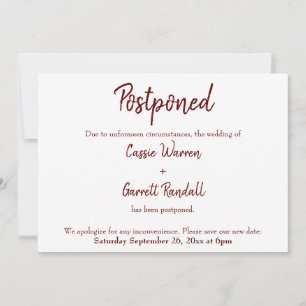 Burgundy Adiou Anúncio de Casamento